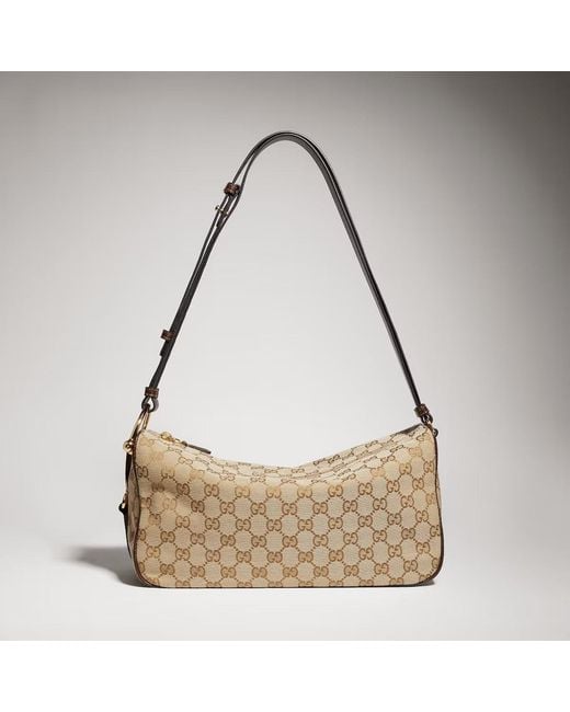 Gucci Natural Half Horsebit Medium Shoulder Bag