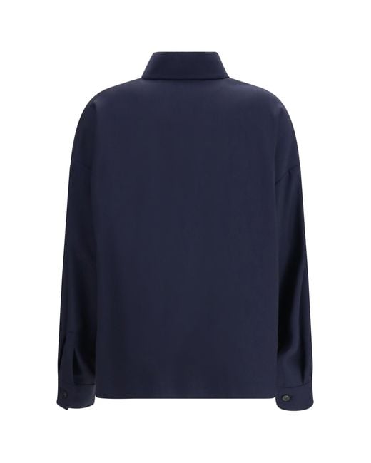 Weekend by Maxmara Blue Cropped Shirt Jacket Mulino