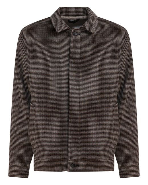 Vince Black Houndstooth Overshirt Jacket for men