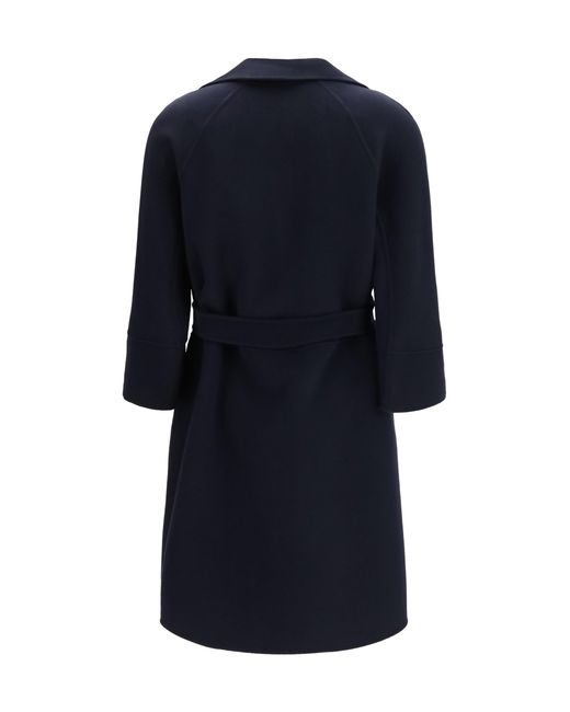 Max Mara Blue 'S Maxmara Arona Virgin Wool Coat