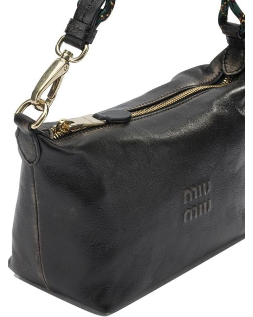 Miu Miu Black Small Logo Shoulder Bag