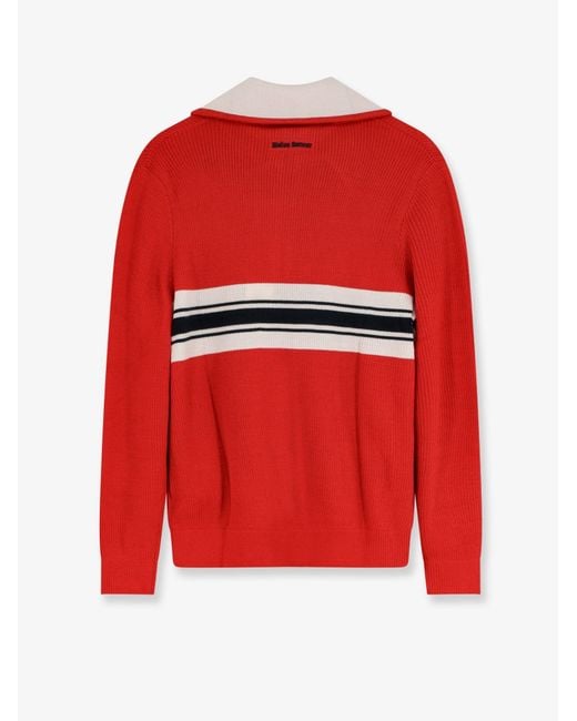 Adidas Red Ribbed Sweatshirt for men