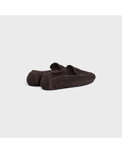 Céline Brown Adam Suede Leather Loafers