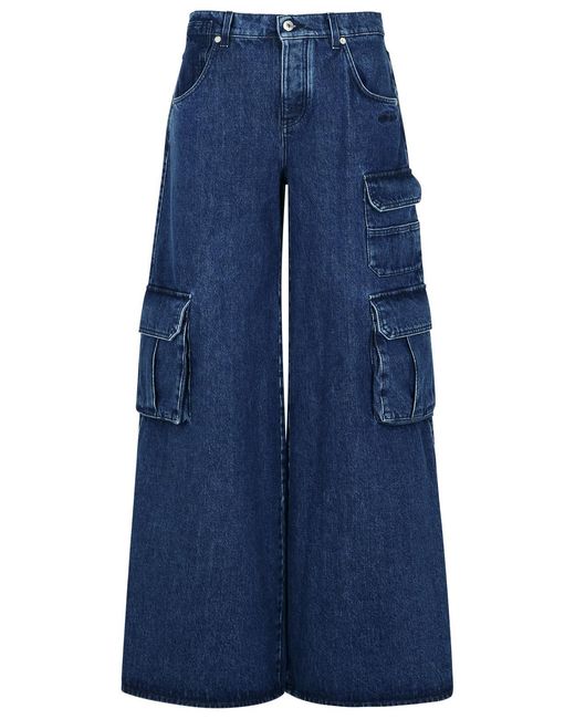 Off-White c/o Virgil Abloh Blue Cargo Jeans With Logo