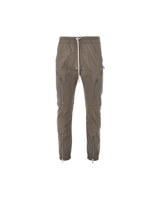 Rick Owens Gray Stretch Cotton 'Heizer' Cargo Pants for men