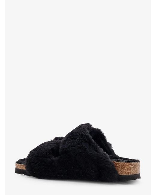 Birkenstock Black Arizona Big Buckle Teddy Sandals