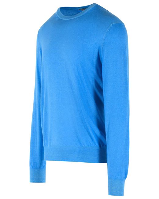 Gran Sasso Blue Light Cashmere Sweater for men
