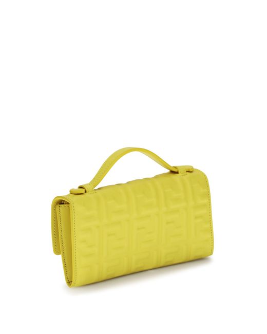 Fendi Yellow Baguette Chain Wallet Ginestra