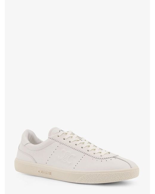 Céline White Low-Top Leather Sneakers for men