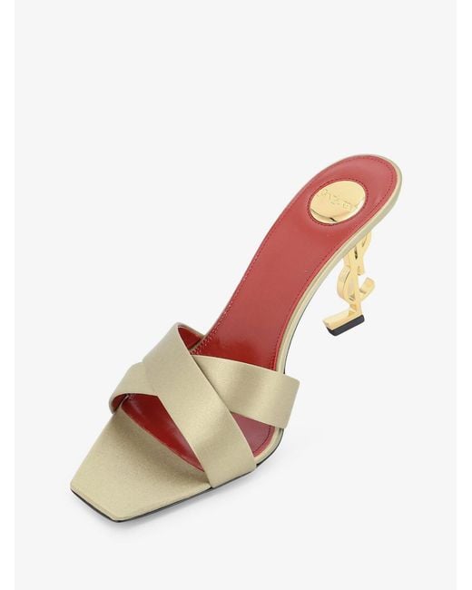 Saint Laurent Natural Opyum Satin Sandals