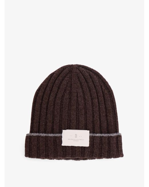 Men's Brown Beanie Cashmere Hat