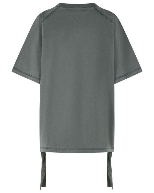 Ganni Gray Cotton T-Shirt