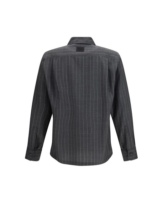 Dolce & Gabbana Gray Dolce & Gabbana Pinstripe Wool Shirt for men