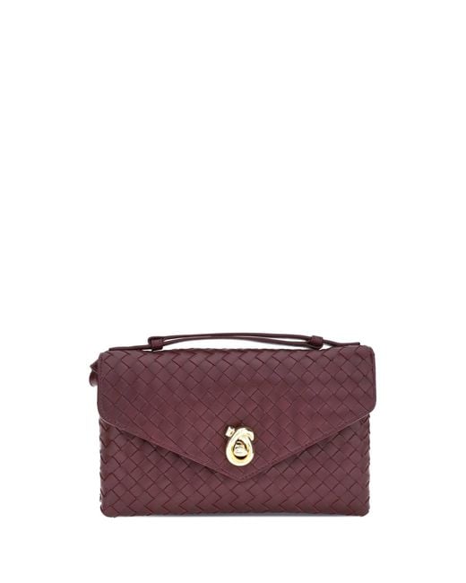 Bottega Veneta Purple Knot Lock Shoulder Bag