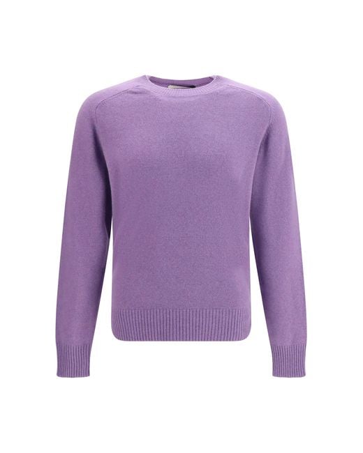 Brooksfield Purple Crewneck Sweater Aubergine for men