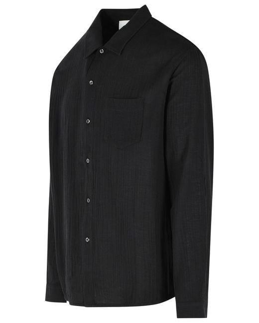 Séfr Black 'Leo' Cotton Shirt for men