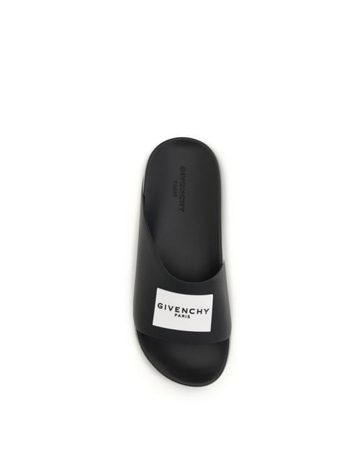 Givenchy White Rubber Slippers Label Slide