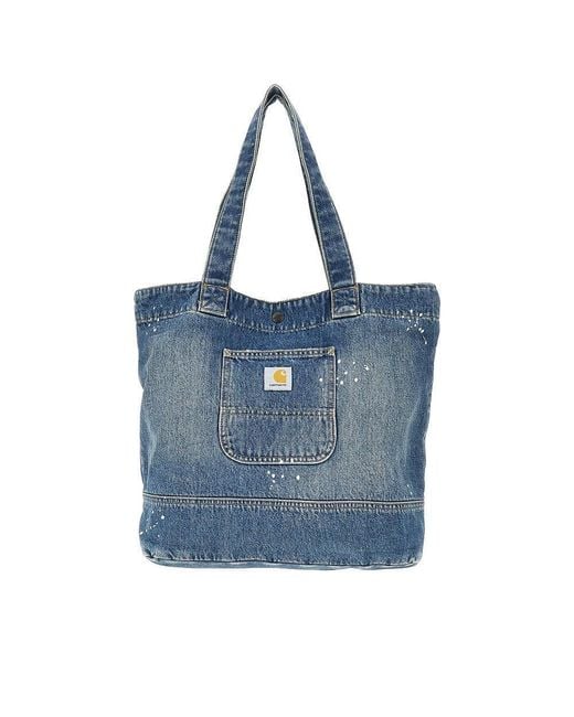 Men's Blue Destroy Denim Tote Bag