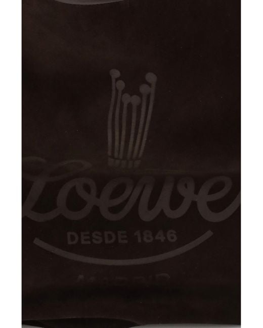 Loewe Black Roomy Suede Calfskin Hobo Shoulder Bag for men