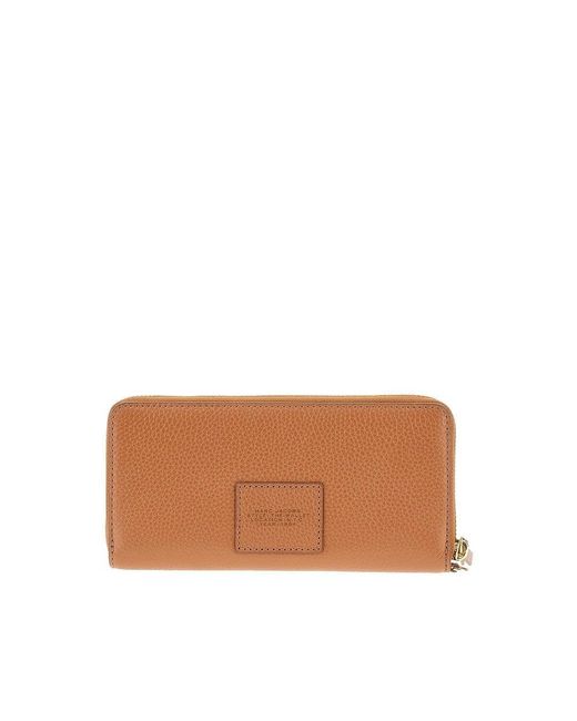 Marc Jacobs Brown Grained Leather Zip-Around Wallet