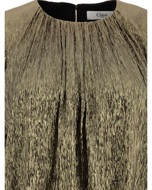 Chloé Green Elegant Silk Blend Mini Dress For