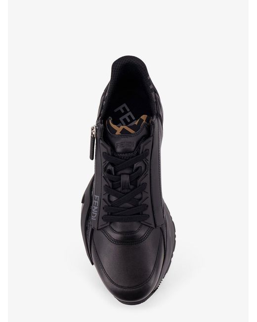 Fendi Black Sneakers Nero Grig Pelle for men
