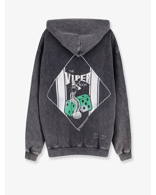 Represent Blue Cotton Sweatshirt With Print On The Front for men