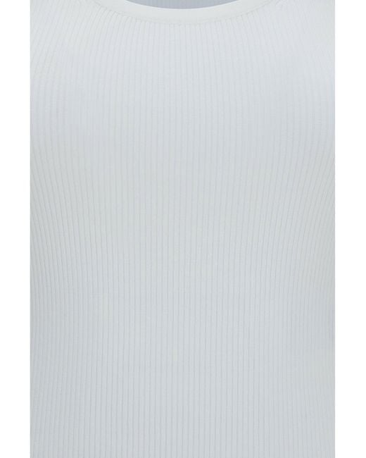 Max Mara White Ribbed Jersey Tank Top