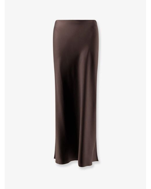 Brunello Cucinelli Brown Satin Long Skirt