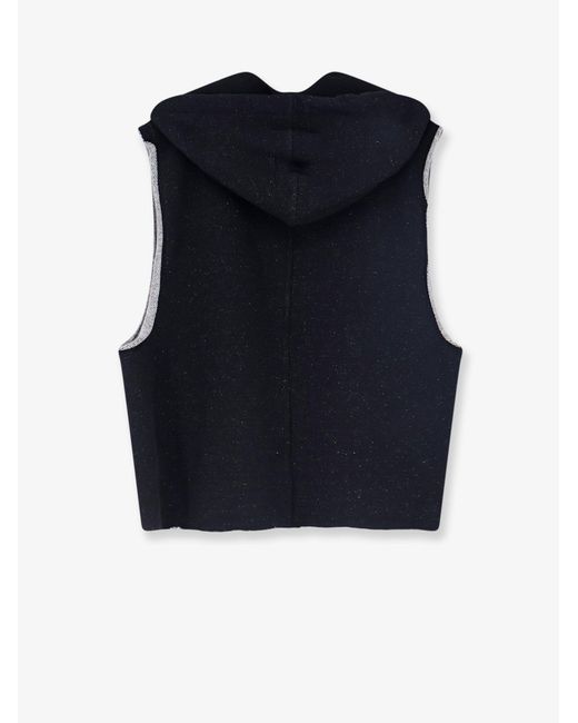 Rick Owens Blue Certified Wool And Cotton Sleeveless Sweatshirt for men