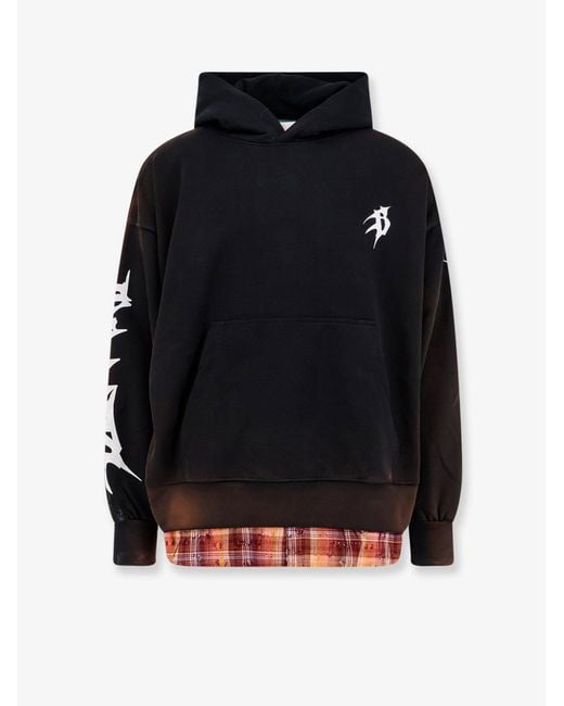 Barrow Black Hooded Cotton Sweatshirt for men