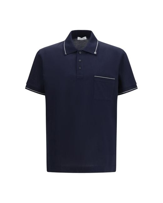 Ferragamo Blue Gancini Polo Shirt for men