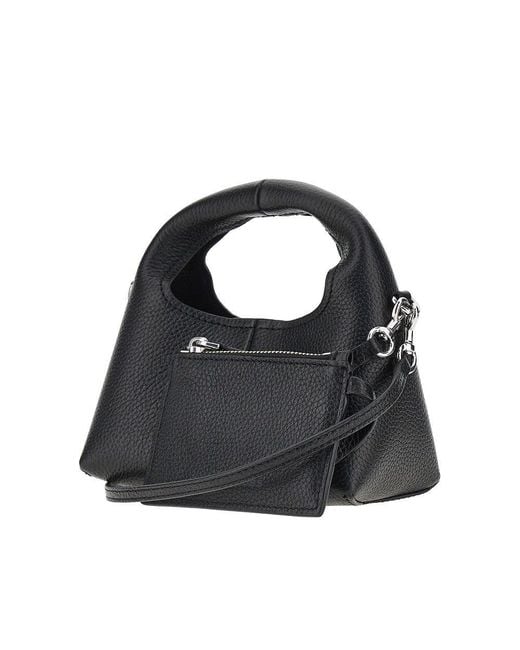 Marc Jacobs Black Grained Leather Micro 'The Sack' Bag