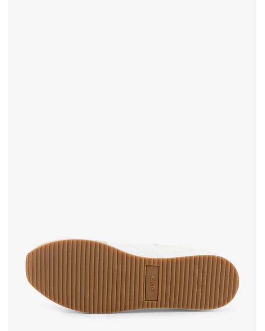 Totême  White Nylon And Suede Sneakers With All-Over Stitching Detail