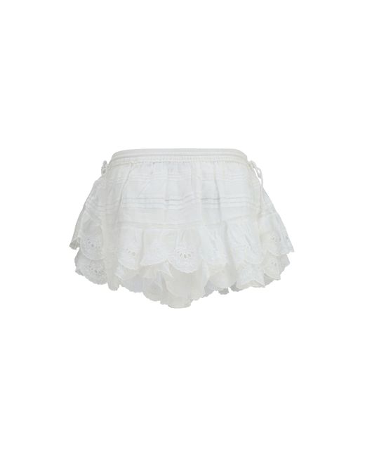 Isabel Marant White Marant Etoile Puria Shorts With Ruffles
