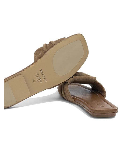 Pomme D'or Slide In Pelle Scamosciata Sandals Brown