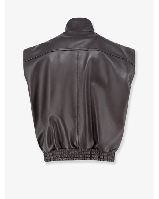 Balenciaga Black High-Neck Leather Vest