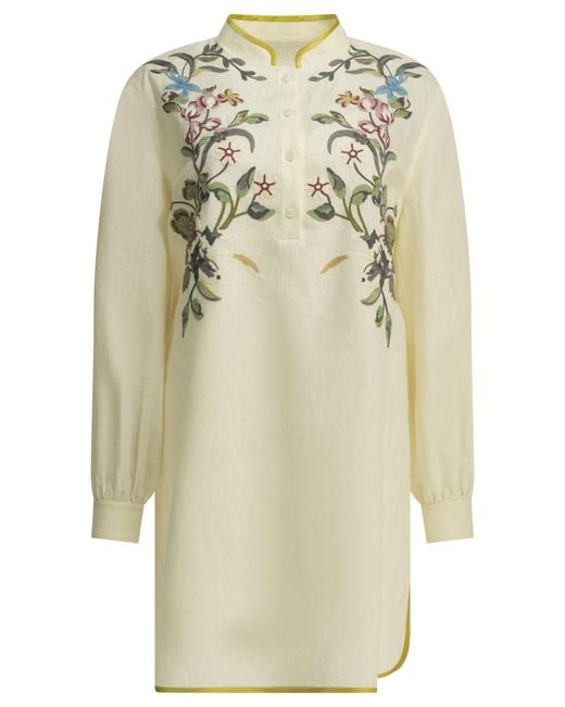Valentino White Embroidered Chemisier Short Dress