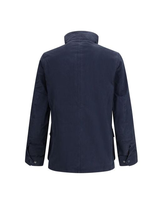 Barbour Blue Casual Jacket Duke Cotton for men