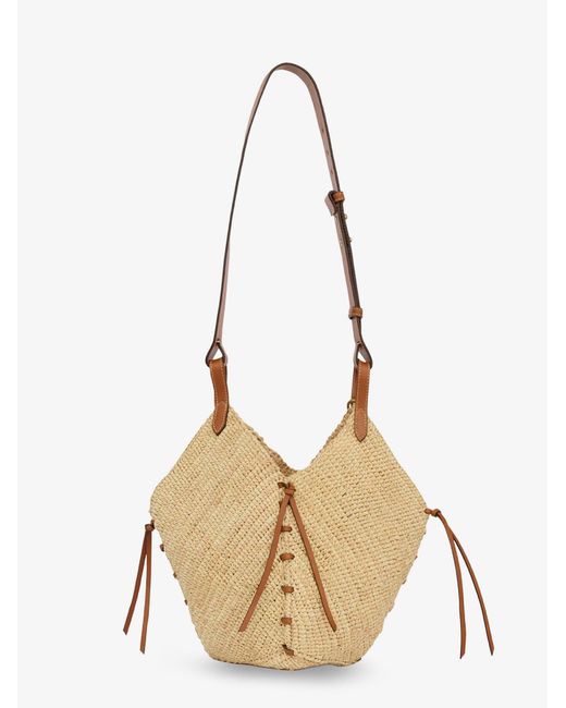Isabel Marant Natural Losange Raffia Shoulder Bag