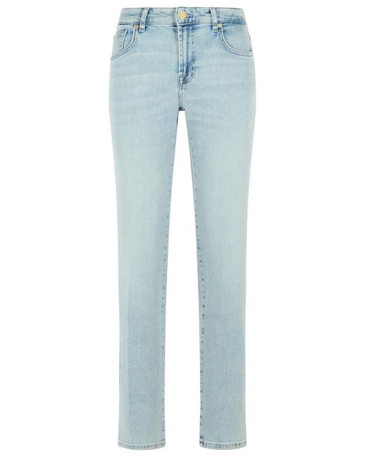 7 For All Mankind Blue Calie Straight Light Jeans