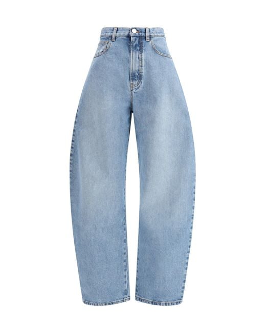 Alaïa Blue Alaã¯A Rounded Denim Trousers