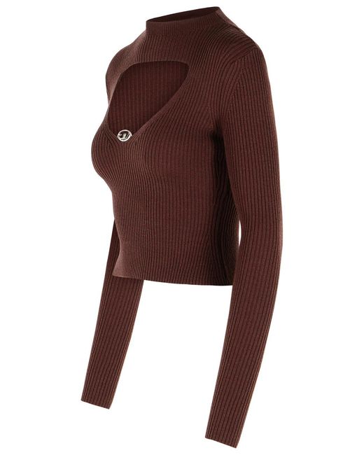 DIESEL Brown 'M-Olina' Redwood Wool Sweater