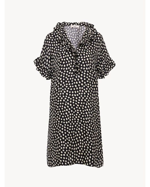 Chloé Black Chloé Silk Short Dress