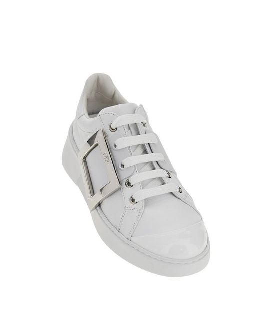 Roger Vivier White Viv' Skate Leather Sneakers 38