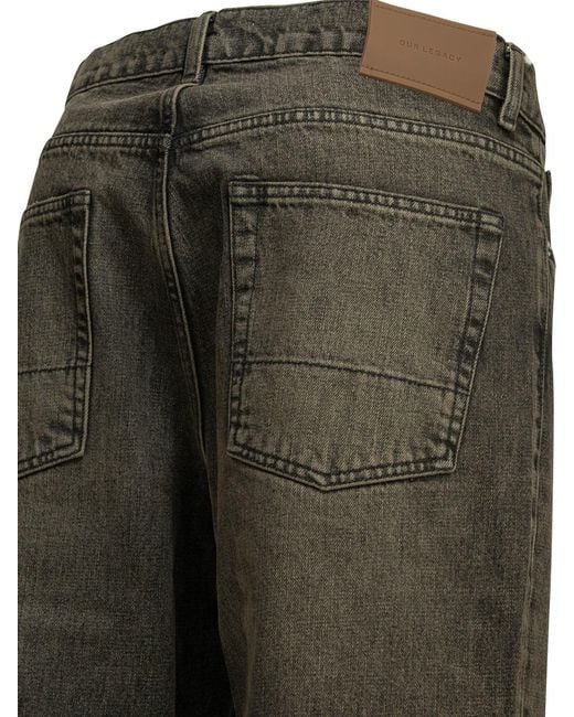 Our Legacy Gray Third Cut Straight Leg Cotton Jeans for men