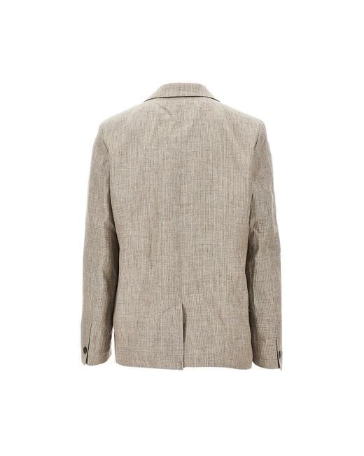 Wax London Gray 'Fintry' Striped Linen Blazer for men