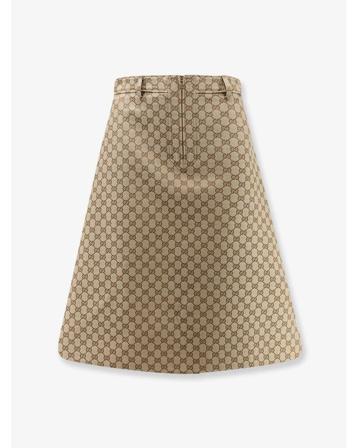 Women's Natural Gg Cotton Canvas Skirt