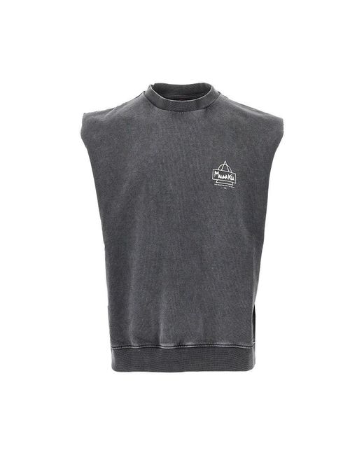 Men's Grey 'Beach And Snow' Sleeveless Sweatshirt