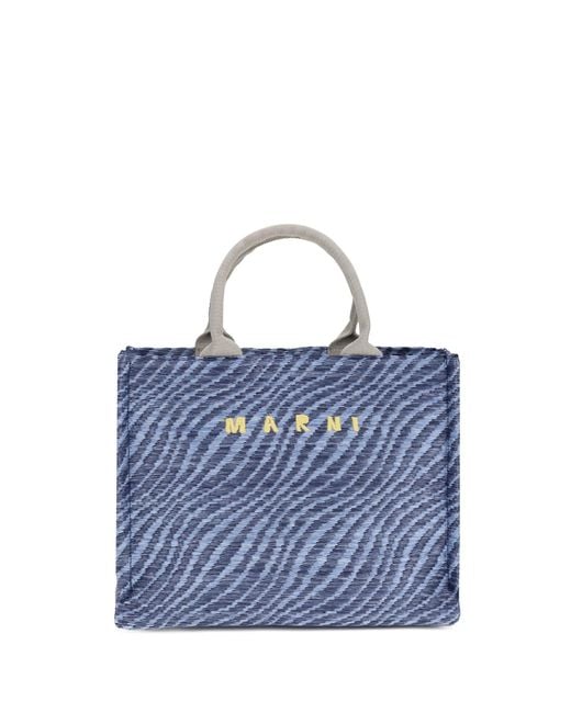 Marni Blue Fabric Tote Bag